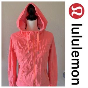 Lululemon rise & shine zip hooded hoodie side pockets yoga light running jacket